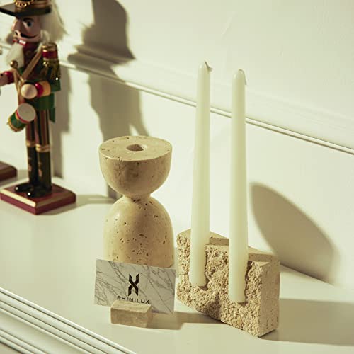 Phinilux MBCH-YT-ZZD Marble Taper Candle Holder,Travertine Stone Candlestick Holder thumb #5