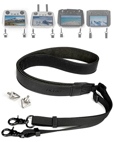 AUKHL Adjustable PU Leather Lanyard Neck Strap for DJI RC/RC2/RC Pro/Smart Controller, DJI Mini 4 Pro/3 Series, Air 3/Air 2S, Mavic 3 Series Drone Accessories with Screws & Silicone Gaskets (50-63'')