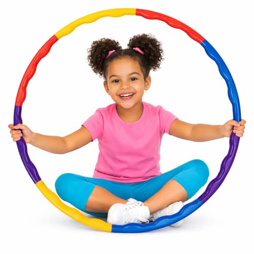 Image of Storio Adjustable Hula Hoop for Kids & Adults | 8-Piece Interlocking Fitness Ring for Exercise & Fun | Hula Hoop Toy for Boys, Girls & Women Workout Use | Multicolor Weighted Hoop