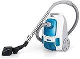 eldom OS3000B Staubsauger | HEPA Allergiefilter | Bodenstaubsauger für Teppich und Hartboden | 4 L Staubbäutelkapazität | Langes Kabel - Aktionsradius 7,1 m | 800 W Leistung | Weiß/Blau