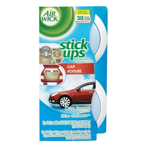 Air Wick Stick Ups Car Air Freshener, Crisp Breeze (Packaging May Vary), 2ct PACK OF 12 - image 1