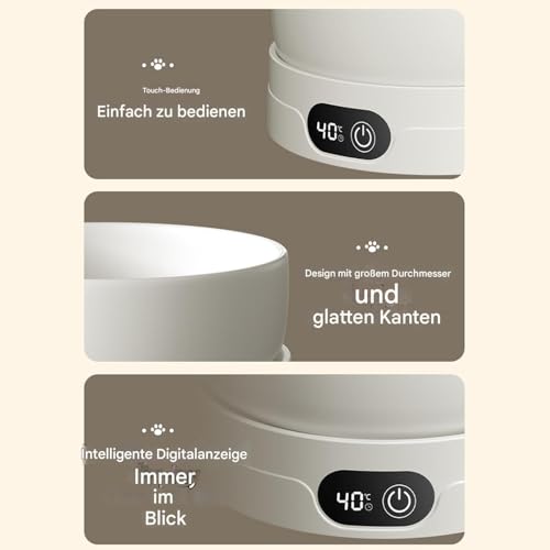 Heizbarer Futternapf Für Hunde, 16w 700 Ml Beheizter Frostschutz Wassernapf Für Haustiere Mit 4 Temperaturstufen, rutschfest, Für Welpen, Eichhörnchen, Kaninchen, Vögel Und Katzen