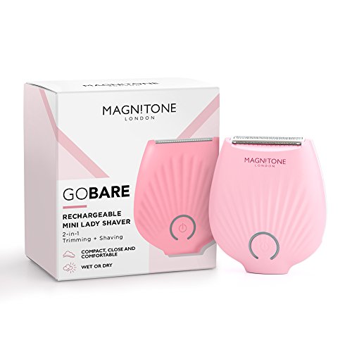 Magnitone Go Bare! Rechargeable Mini Lady Shaver - 2-in-1 Trimming and Shaving