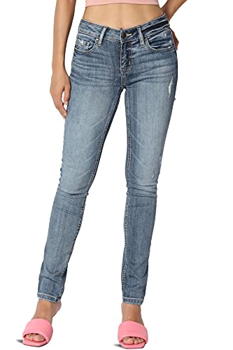 TheMogan Vintage Distressed Washed Stretch Denim Skinny Jeans