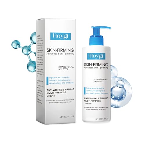 VelnovaFlo Skin Firming Anti-Wrinkle Multi-Purpose Cream, Advanced Skin Tightening Body Lotion with Triple Peptide, Vitamin B5, Niacinamide, Hyaluronic Acid, 2.12 oz