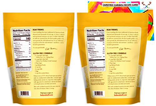 Bobs Red Mill Gluten Free Cornmeal Bundle. Includes Two (2) 24oz Packages of Bobs Red Mill Gluten Free Medium Grind Cornmeal and a Recipe Card from Carefree Caribou!