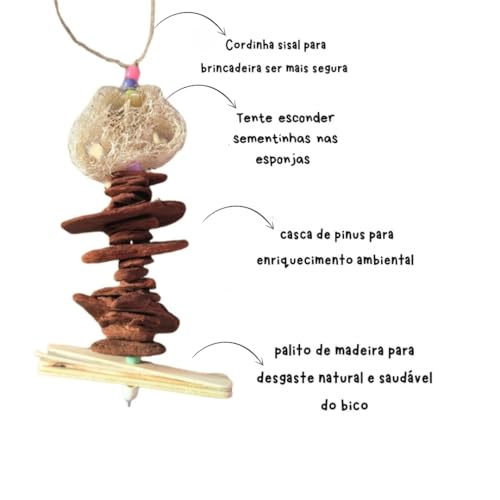 super kit brinquedo para calopsita, periquito, agapornis, ring neck, papagaio - Brinquedo para pássa