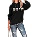 BOYRMSLGY Women's Casual Hoodies Fuck Or Love You Funny Letter Print Graphic Shirts Trendy Drawstring Sweatshirt With Pocket