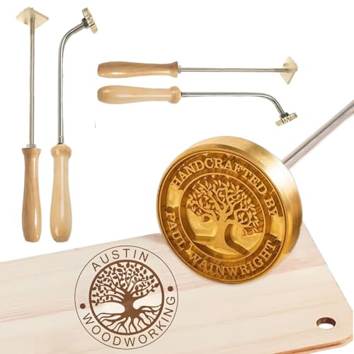JJ GRADGOWN Personalisiertes Brennstempel für Holz, Brennstempel für Holzs Eigenes Logo, Brandeisen Personalisiert für Handwerk, Leder, Grill, Individuelle Muster, Schrift, Handwerkler (Holz - X)