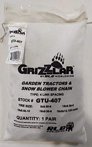 Grizzlar Gtu-407 Garden Tractor 4 Link Ladder Alloy Tire Chains Tensioner Included 18X8.50-10 18X8.50-8 18X8X12.125 18X9.50-8 9X9.50-8 #TOP1