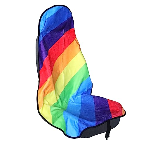 Image of Car Seat Cover Protector Front Seats,for Gym Workout,Running,Swimming,Beach and Hiking,Waterproof Sweat Towel Bucket Seat Covers for Cars SUV Trucks (Rainbow, 1Pcs)