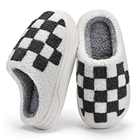 IceUnicorn Kids Slippers Boys Girls Warm Soft Plush Memory Foam House Slippers Big Little Kids Non-Slip Winter Home Shoes for Indoor Outdoor(White/Grey,30/31)