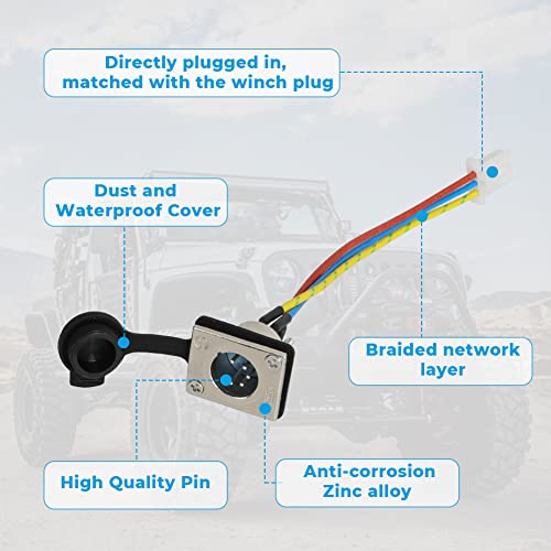 Foruly Socket Connector Assembly With Rubber Cover Dust Cover Winch Replacement Parts For Gen2 97495 97412 Xrc 9500 12000 Winches #TOP2