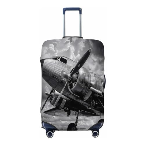 Retro Airplane Stretchable Luggage Covers for Suitcase TSA Approved, Dust Proof and Scratch Resistant Travel Luggage Protector for Carry On (22-24 in)
