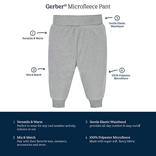 Image of Gerber Baby Girls' 4-Pack Microfleece Pants