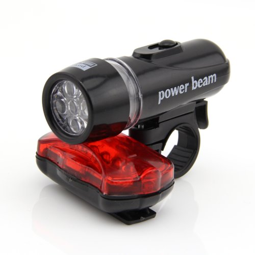 NEOU 5 LED bicicleta luz + 3 modos impermeable Cabeza de haz ancho 6 modos luz trasera