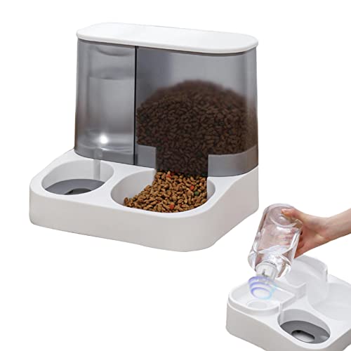 popchilli Dispensador de Alimentos para Mascotas | Juego de dispensador automático de Agua y comedero para Mascotas - Dispensador de Agua y Comida para Perros de Gran Capacidad, Bebedero de Gravedad Cover