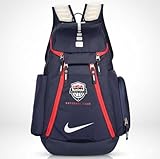 Nike Hoops Elite Pro USA Basketball Backpack - Navy - Large Sports Bag with Ventilated Shoe Compartment & Insulated Cooler Pocket - Professional Team Gear - One Size