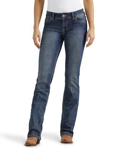 Wrangler womens Western Plus Size Mid Rise Stretch Boot Cut Jeans, Mid Wash, 20-30 US