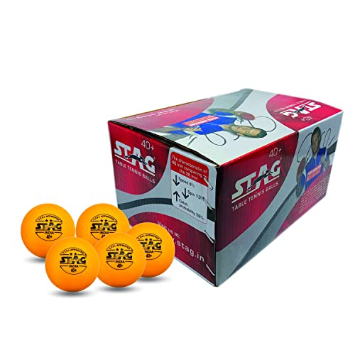 Image of Stag New 2 Star Orange Table Tennis (T.T) Balls| Advanced High Performance 40+mm Ping Pong Balls for Training, Tournaments and Recreational Play| Durable for Indoor /Outdoor Game - Orange balls Pack of 60