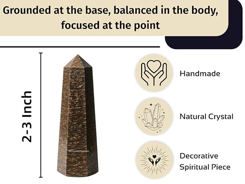 Image of Crystal Heaven Certified Bronzite Crystal Tower Obelisk Point For Chakra, Healing & Balancing-Aaa Grade Original Certified Gemstone Agate For Reiki Meditation Yoga Spiritual (2-3 Inches)