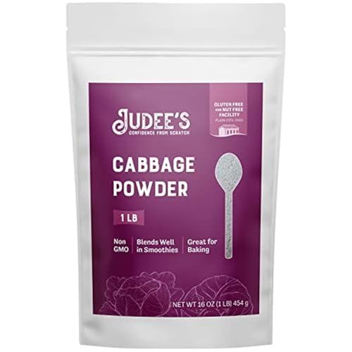 Judee’s Cabbage Powder 1 lb - 100% Non-GMO, Gluten-Free, and Nut-Free - Rich in Nutrients - Great for Baking and Seasoning - Blends Well in Smoothies and Shakes