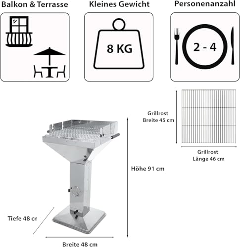Foto von ACTIVA Holzkohlegrill Erfurt I Premium Holzkohle Grill inkl. hochwertigem & verchromtem Grillrost I Robuster Kohlegrill für ein einzigartiges Grillerlebnis