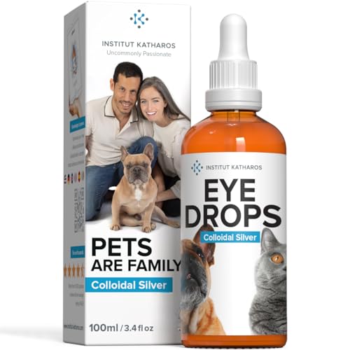 Institut Katharos Limpiador Ojos Perros y Gatos - Colirio 100% Natural contra Conjuntivitis - Limpiador Ocular Eficaz a Acción Rápida - Plata Coloidal 100ml