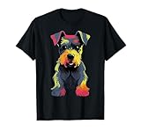 Mini Schnauzer Colorful Dog Miniature Schnauzer Puppy Black T-Shirt