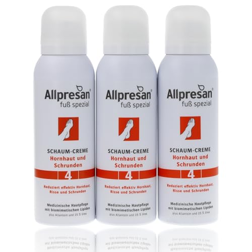 Allpresan Fuß spezial Nr. 4 Schaum-Creme - Hornhaut und Schrunden - Zur täglichen Pflege verhornter Fußhaut - 3x 125 ml