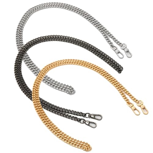 Correas de repuesto para bolsos con eslabones de metal y acabados brillantes