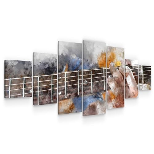 Startonight Grand Format Impression Sur Toile - Le Chanteur de Rock - Tableau Musique - Decoration Murale Salon Moderne - Image sur Toile xxl 7 pieces Tendu Sur Chassis 100 x 240 cm