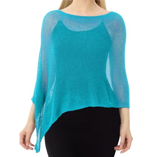 Image of Women Sheer Poncho Shrug Summer Sheer Blouse Top Lightweight Poncho Bolero for Evening Dress