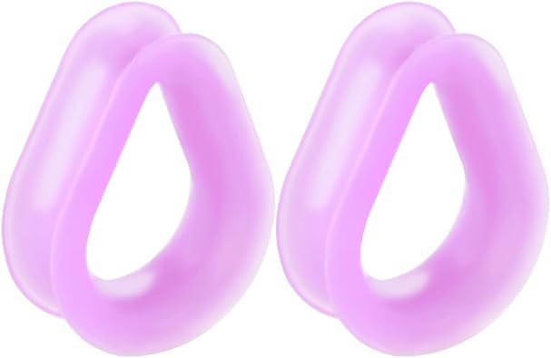 Colorful Teardrop Thin Silicone Flexible Double Flared Ear Tunnels and Plugs Boho Style Hollow Ear Piercing Gauge Expander Stretching Tunnels Comfortable Soft Sleeper Ear Plugs