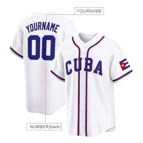 Camiseta de béisbol personalizada con bandera de Cuba para hombres, mujeres y jóvenes miniatura 2