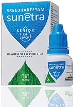 Sreedhareeyam Ayurveda Sunetra Senior Herbal Eyedrops (Above 60 Years Age) Relieves Dryness, Redness and Itching, Cooling Daily-use Eye Drops for Age-related Eye Comfort, with Rosewater, Holy Basil Leaves and Pure Honey