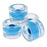 MFMEXUL 4 Stück Leuchtende Longboard Räder Skateboard Cruiser Flash Rollen Austauschbare PU Nachtglow für Mountain Cruising Straßenfahrten Skateboard Umbau, Blau