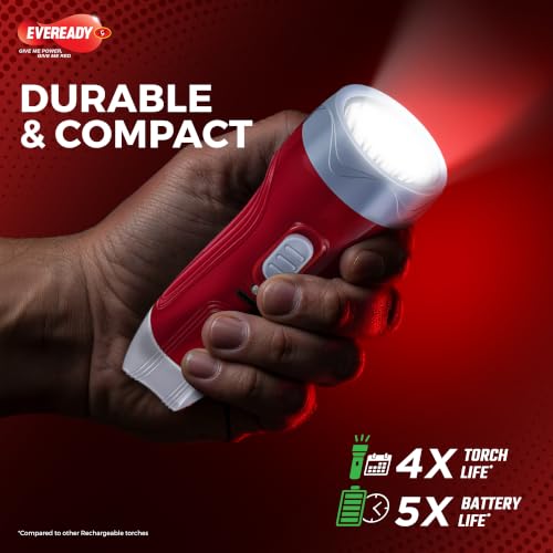 Image of Eveready DL 201 Prisma, 1W LED Rechargeable Torch, Comes with 0.8W Tail Light, Pack of 1