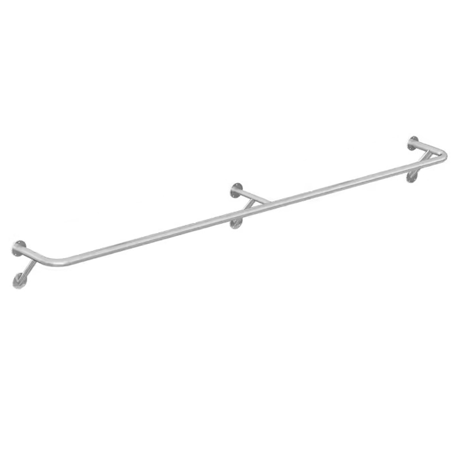 YNBSHGAA Stainless Steel Wall Mounted Clothes Rail 150cm Space Saving Garment Hanging Rack for Retail Stores Silver Display Rack for Clothing,150cm