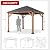 ABCCANOPY Wood Gazebo 11x11 - Outdoor Patio Wooden Gazebo with Hardtop Metal Roof for Garden, Backyard and Deck