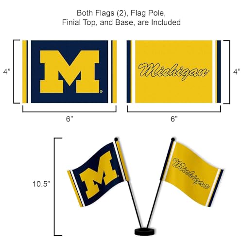 Drapeaux de bureau Michigan Wolverines pour table et décoration de support de supporter