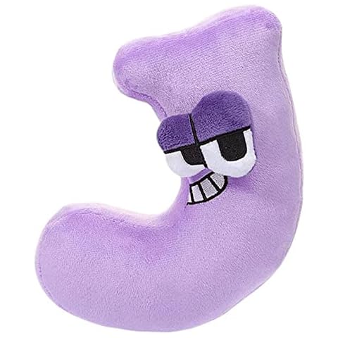 Alphabet Lore Plush Animal Toys Cartoon Cute Funny Educational Letter Stuffed Doll Development for Gift Giving Fans for Kids and Adults Christmas Stocking Stuffers Birthday Supplies for Boys Girls (J) Cover