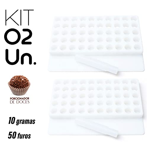 2 Placa Porcionadora de Doces Brigadeiro 10g 50 Furos Oferta