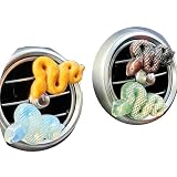 Car Crystal car Vent Clip Snake Statue Figurine Natural Carved Crystal car Interior Decor, Charm car Accessories, Gifts Women (White Jade)