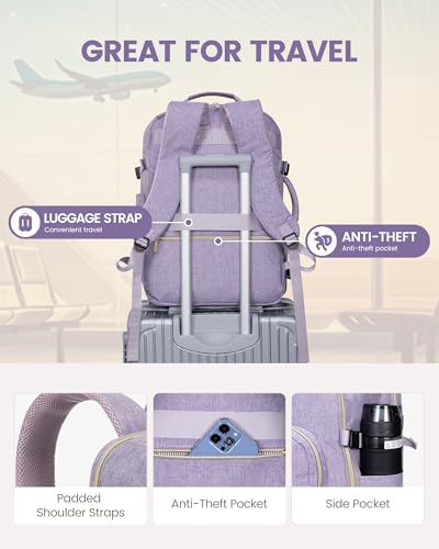 Image of LOVEVOOK 40L Travel Backpack Flight Approved Carry on Backpack,3 Packing Cubes,Waterproof Personal Item Travel Bag,TSA Carry on Luggage Suitcase Travel Essentials,Gifts for Women & Men,fits 17 inch Laptop