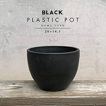 Amazon.co.jp: BLACK PLASTIC POT【BOWL】ボウルタイプ 黒 プラ鉢 厚口