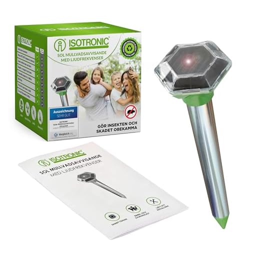 ISOTRONIC bekämpa mullvadar Vibrasonic med PÅ/AV-knapp NYHET med vibrationsmotor soldriven fri från sorkar sorkskrämma driva bort sorkar fri från grävande djur mullvadsskrämma
