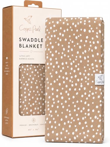 Image of Copper Pearl Swaddle Blankets for Newborns | Soft Stretchy Receiving Blankets for Boys and Girls | Large 46 x 46 Inch Baby Blankets | Lightweight and Breathable Swaddles | Fawn