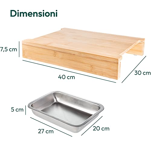 Gadgy Tagliere con Contenitore | Tagliere in Legno...