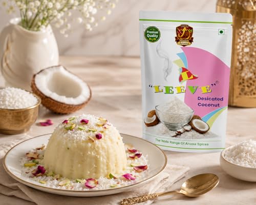 Image of Leeve Desiccated Coconut Powder 800g | Fine Coconut Copra Bura | Baking, Sweets, Garnish & Cooking Use | Fresh Dry Coconut Powder | No Added Preservatives